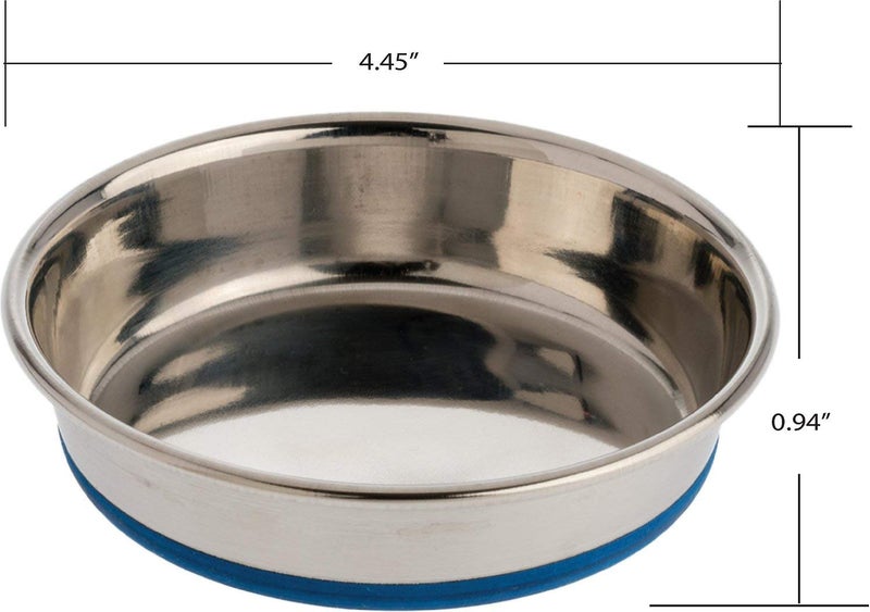 DuraPet 2 Pack of Cat Dishes, 0.75 Cup Dry Food Capacity each, Premium Rubber-Bonded Stainless Steel - Image 2